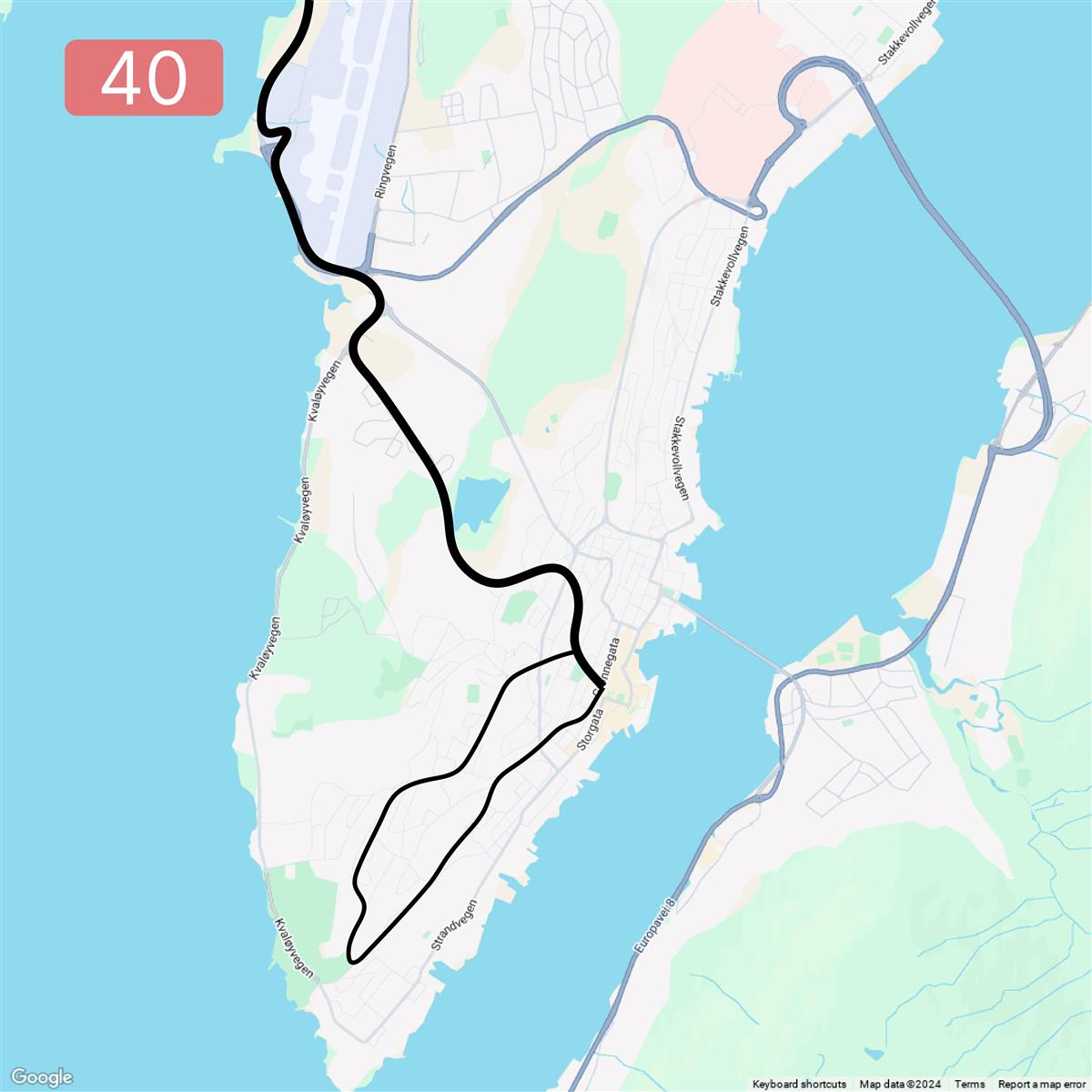 Omkjøring 17. mai linje 40 - Klikk for stort bilde