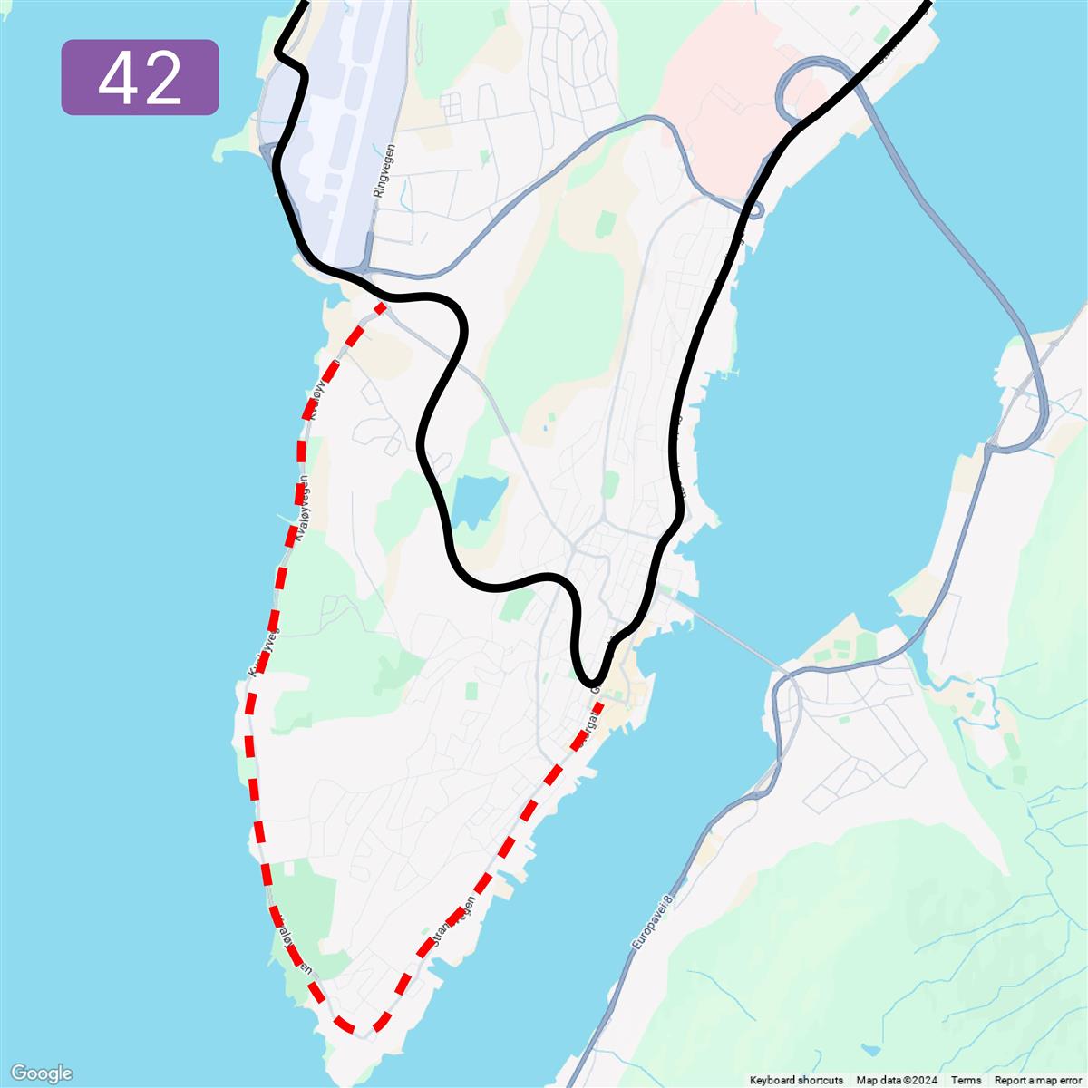 Omkjøring 17. mai linje 42 - Klikk for stort bilde